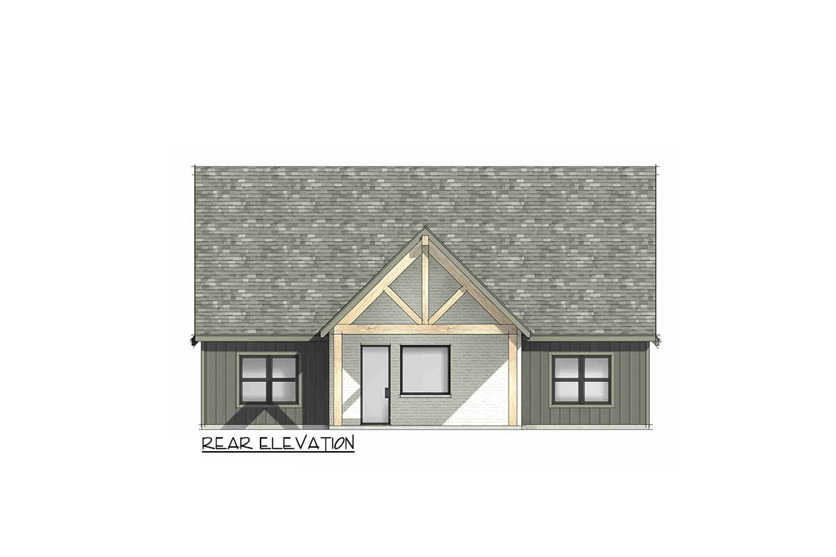 Plan 818149JSS: 4-Bed Transitional French Country House Plan with 2-Car Garage - 2000 Sq Ft - Image #8 - Contemporary, Cottage, French Country, New American, Transitional