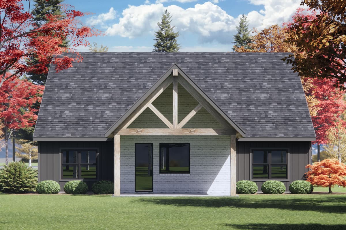 Plan 818149JSS: 4-Bed Transitional French Country House Plan with 2-Car Garage - 2000 Sq Ft - Image #4 - Contemporary, Cottage, French Country, New American, Transitional