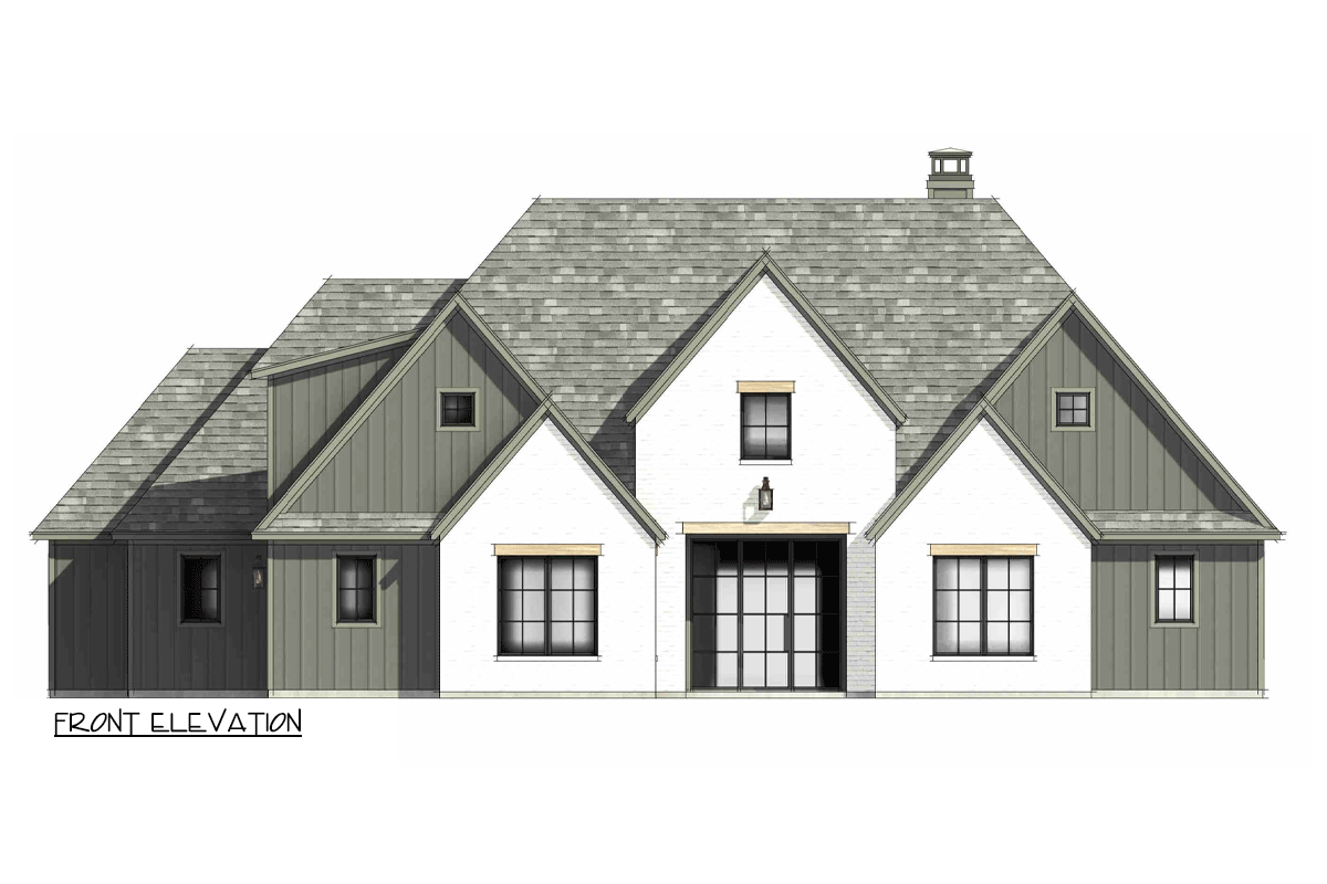 Plan 818150JSS: 4-Bed Transitional Farmhouse Plan with Optionally Finished Bonus Room - 2574 Sq Ft - Image #6 - Contemporary, Modern Farmhouse, New American, Transitional