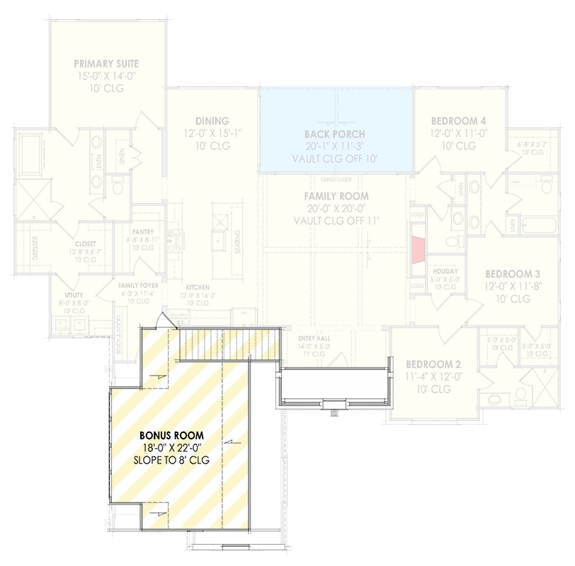 Plan 818150JSS: 4-Bed Transitional Farmhouse Plan with Optionally Finished Bonus Room - 2574 Sq Ft - Floor Plan - Optionally Finished Bonus - Contemporary, Modern Farmhouse, New American, Transitional