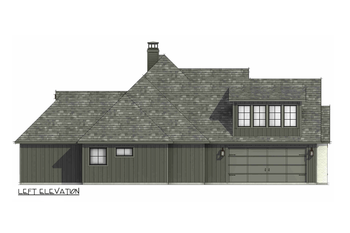 Plan 818150JSS: 4-Bed Transitional Farmhouse Plan with Optionally Finished Bonus Room - 2574 Sq Ft - Image #7 - Contemporary, Modern Farmhouse, New American, Transitional
