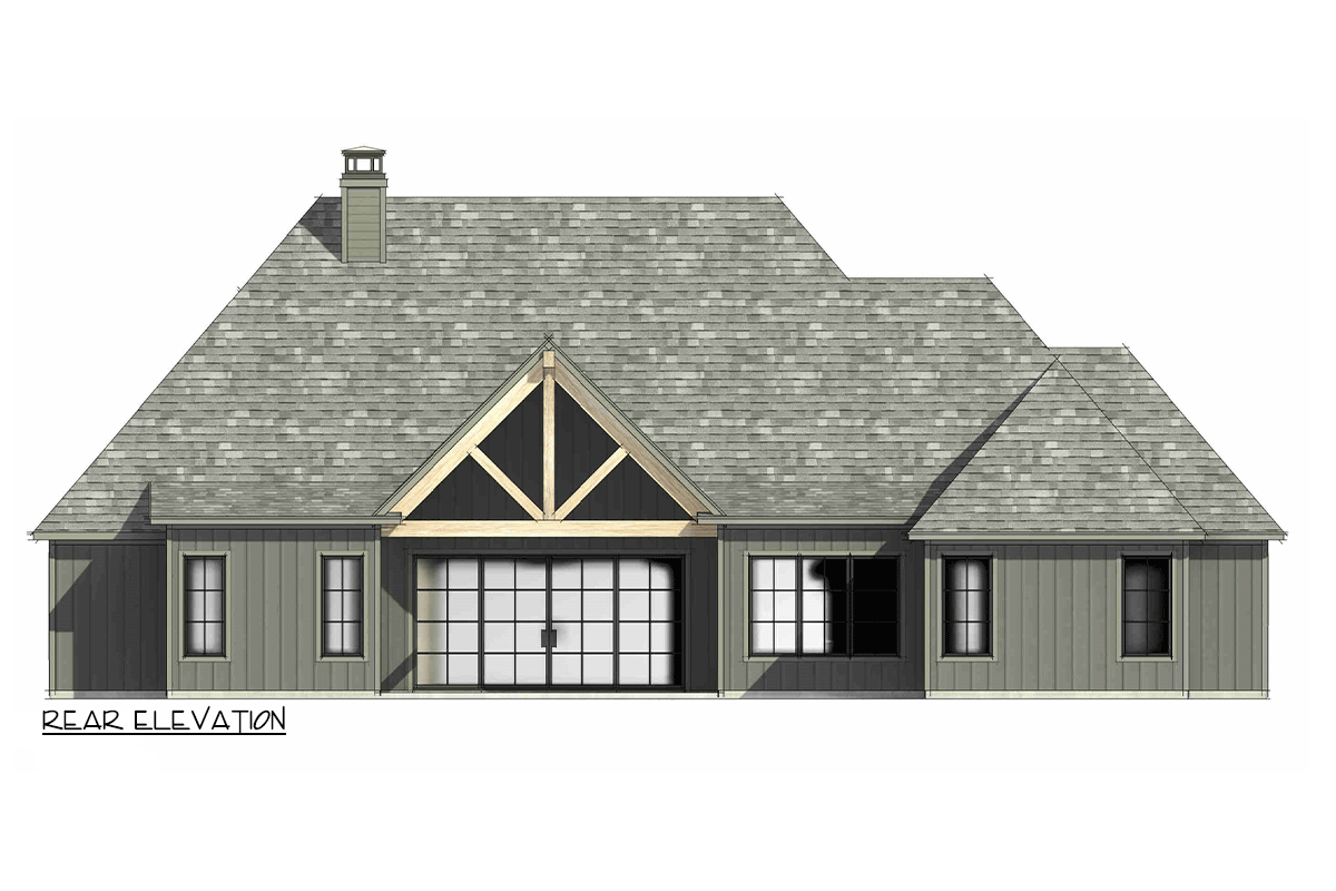 Plan 818150JSS: 4-Bed Transitional Farmhouse Plan with Optionally Finished Bonus Room - 2574 Sq Ft - Image #8 - Contemporary, Modern Farmhouse, New American, Transitional