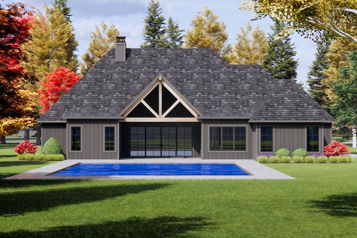 Plan 818150JSS: 4-Bed Transitional Farmhouse Plan with Optionally Finished Bonus Room - 2574 Sq Ft - Image #4 - Contemporary, Modern Farmhouse, New American, Transitional