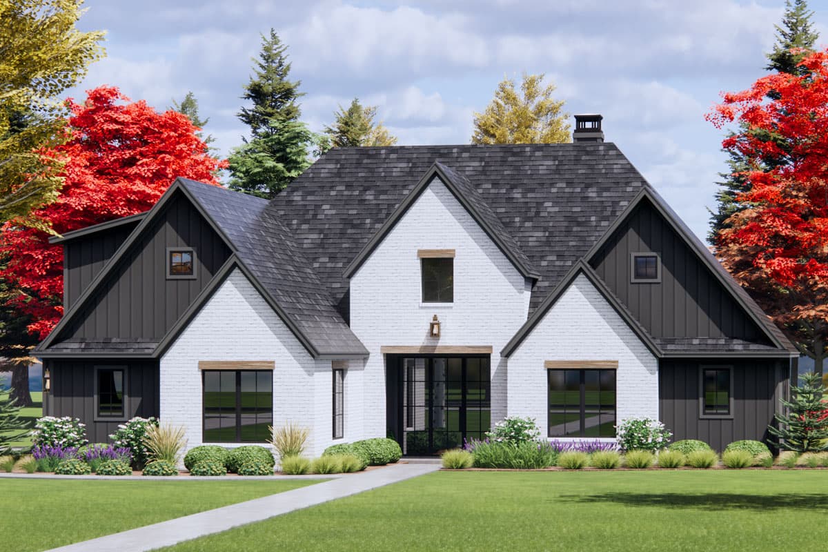 Plan 818150JSS: 4-Bed Transitional Farmhouse Plan with Optionally Finished Bonus Room - 2574 Sq Ft - Image #5 - Contemporary, Modern Farmhouse, New American, Transitional