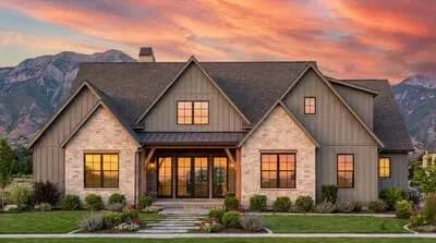 4-Bed Rustic New American House Plan with Optionally Finished Bonus Room - 2432 Sq Ft