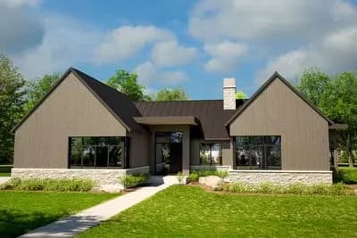 4-Bed Scandinavian House Plan with Outdoor Living Space - 2589 Sq Ft