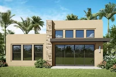 1-Bed Adobe ADU House Plan with Breakfast Nook - 660 Sq Ft