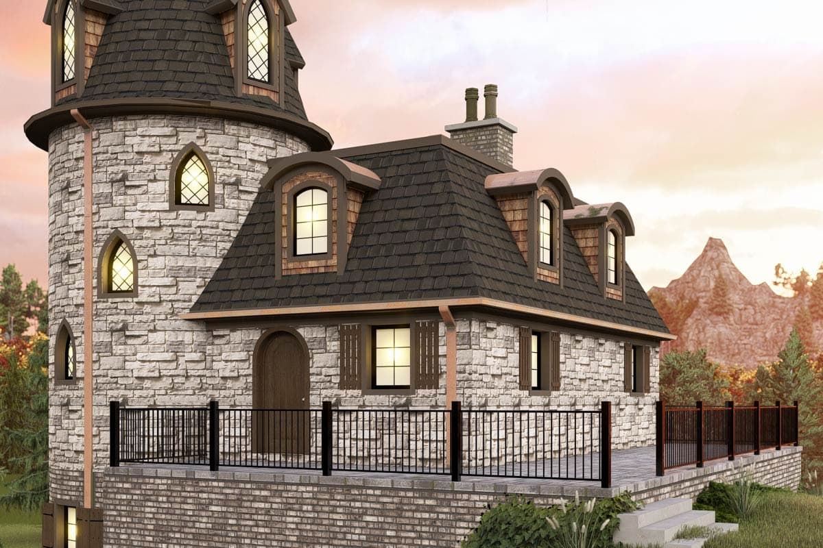 Plan 135308GRA: 1-Bed Victorian-Style House Plan with Third Story Tower - 1814 Sq Ft - Image #4 - European, Victorian