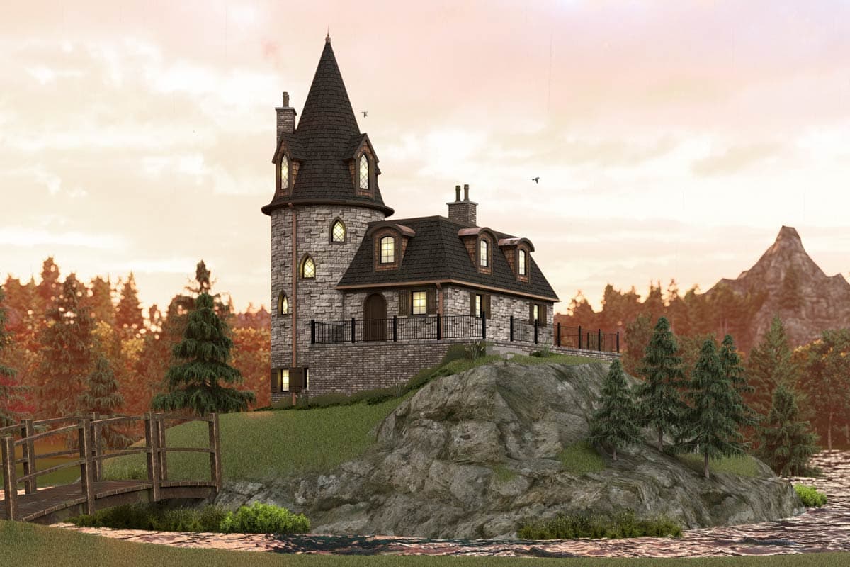 Plan 135308GRA: 1-Bed Victorian-Style House Plan with Third Story Tower - 1814 Sq Ft - Image #6 - European, Victorian