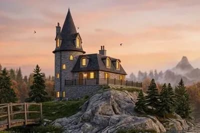 1-Bed Victorian-Style House Plan with Third Story Tower - 1814 Sq Ft