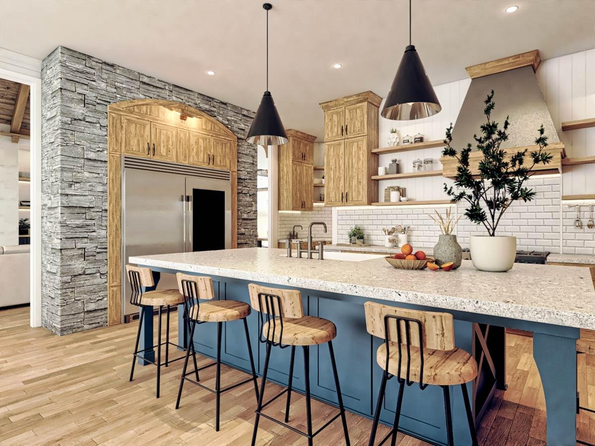 Plan 25837GE: Single-Story New American Craftsman with Angled Garage - 6387 Sq Ft - Image #9 - Craftsman, Mountain, New American, Ranch