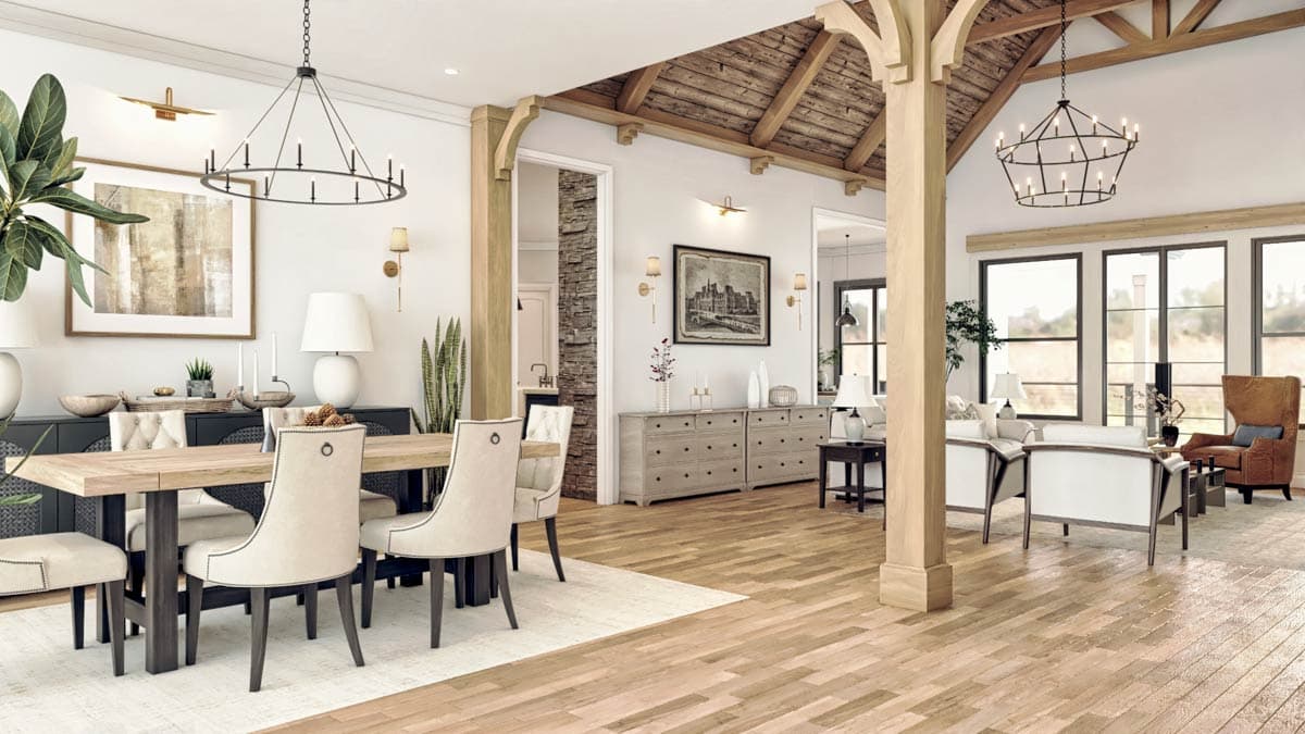 Plan 25837GE: Single-Story New American Craftsman with Angled Garage - 6387 Sq Ft - Image #12 - Craftsman, Mountain, New American, Ranch