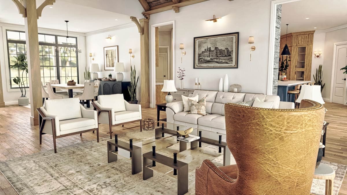 Plan 25837GE: Single-Story New American Craftsman with Angled Garage - 6387 Sq Ft - Image #13 - Craftsman, Mountain, New American, Ranch