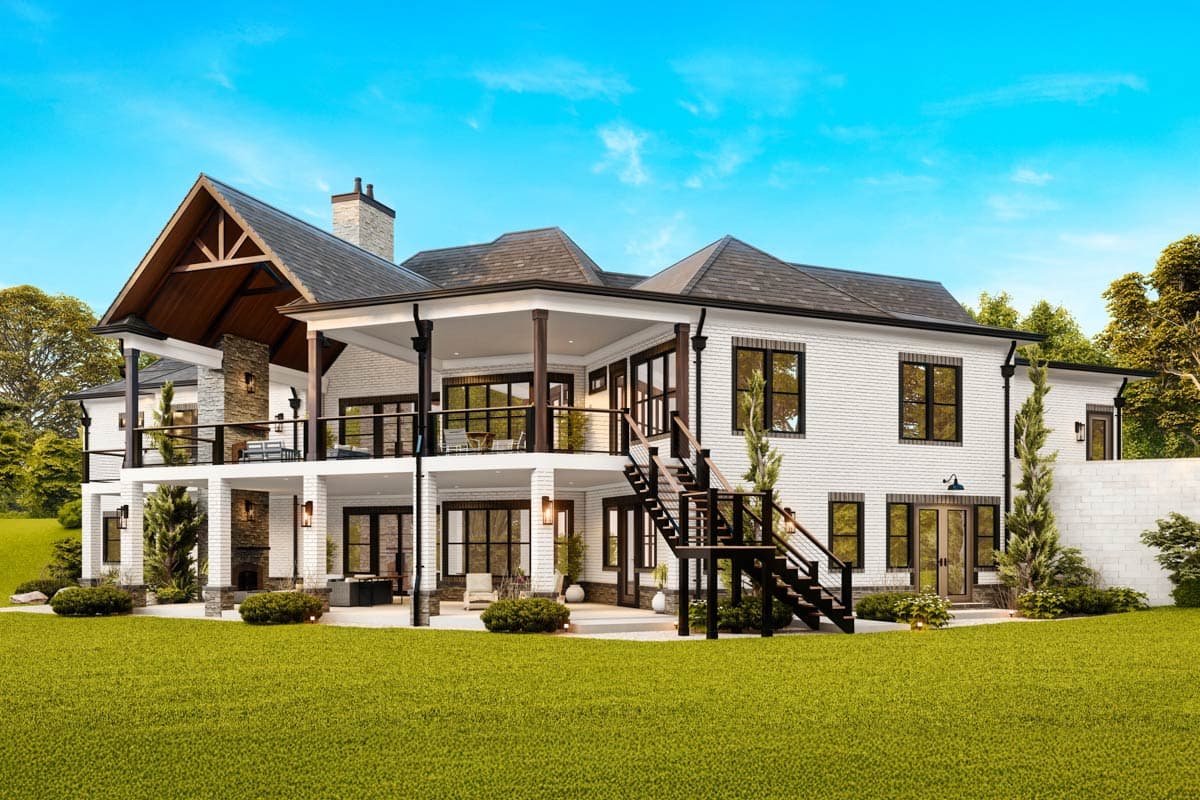 Plan 25837GE: Single-Story New American Craftsman with Angled Garage - 6387 Sq Ft - Image #18 - Craftsman, Mountain, New American, Ranch