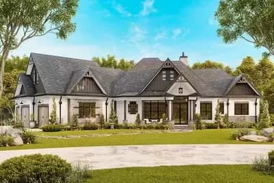 Single-Story New American Craftsman with Angled Garage - 6387 Sq Ft