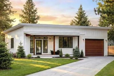 3-Bed Modern Ranch House Plan with 1-Car Garage and Spacious Porches - 1286 Sq Ft