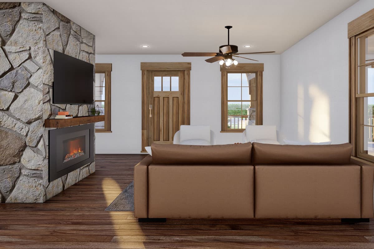 Plan 70902MK: Two-Story Rustic Duplex House Plan with Wrap-Around Porch - 1810 Sq Ft Per Unit - Image #9 - Country, Mountain, Rustic