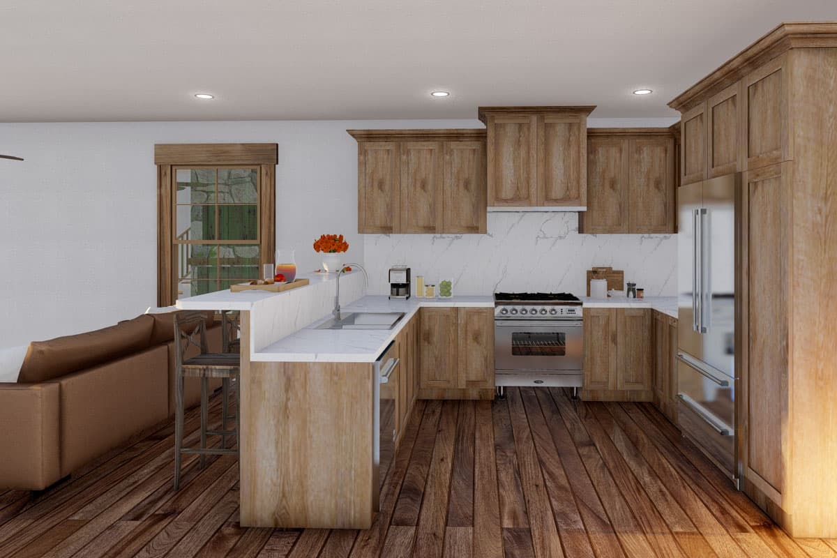 Plan 70902MK: Two-Story Rustic Duplex House Plan with Wrap-Around Porch - 1810 Sq Ft Per Unit - Image #13 - Country, Mountain, Rustic