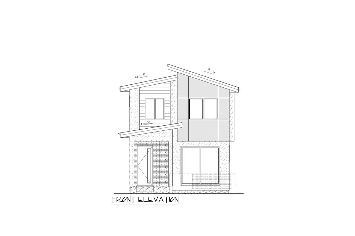 Plan 67835MG: Contemporary Duplex House Plan with Matching 3-Bed Units - 1221 Sq Ft Per Unit - Image #11 - Contemporary, Modern