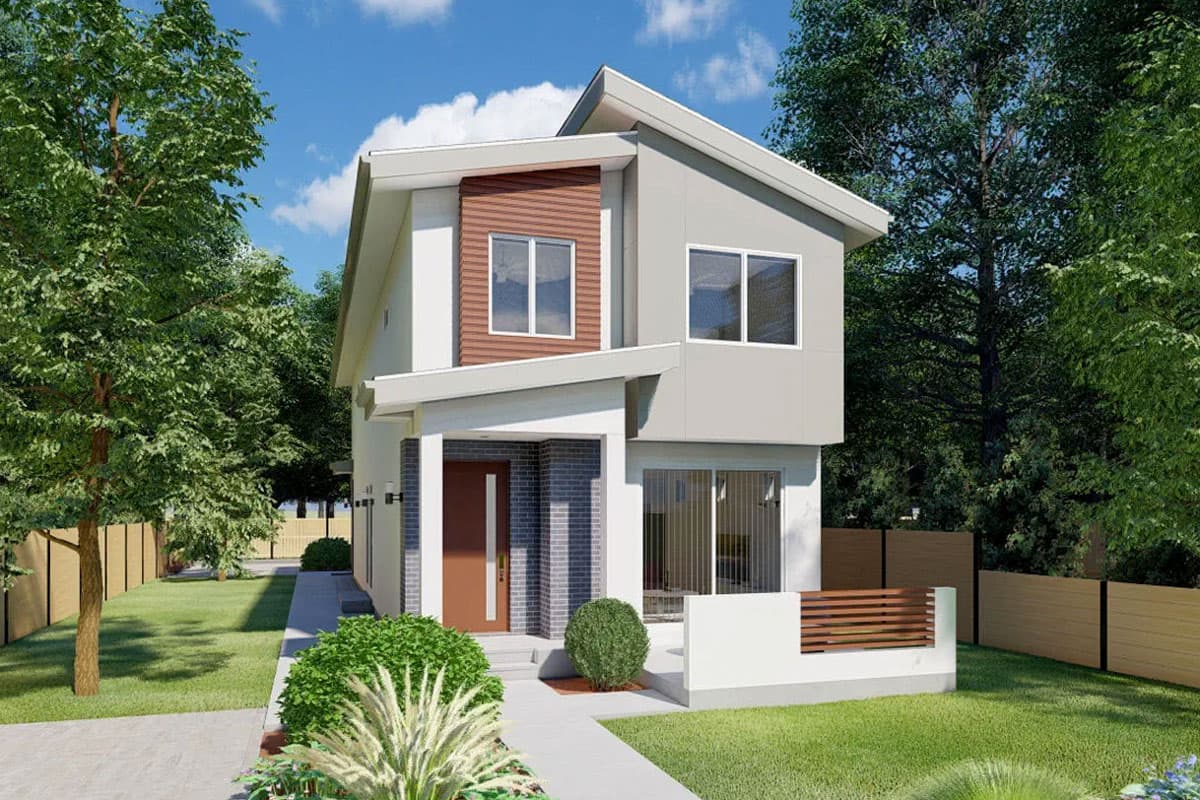 Plan 67835MG: Contemporary Duplex House Plan with Matching 3-Bed Units - 1221 Sq Ft Per Unit - Image #5 - Contemporary, Modern