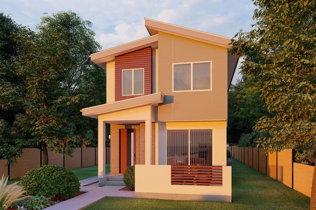 Plan 67835MG: Contemporary Duplex House Plan with Matching 3-Bed Units - 1221 Sq Ft Per Unit - Image #6 - Contemporary, Modern
