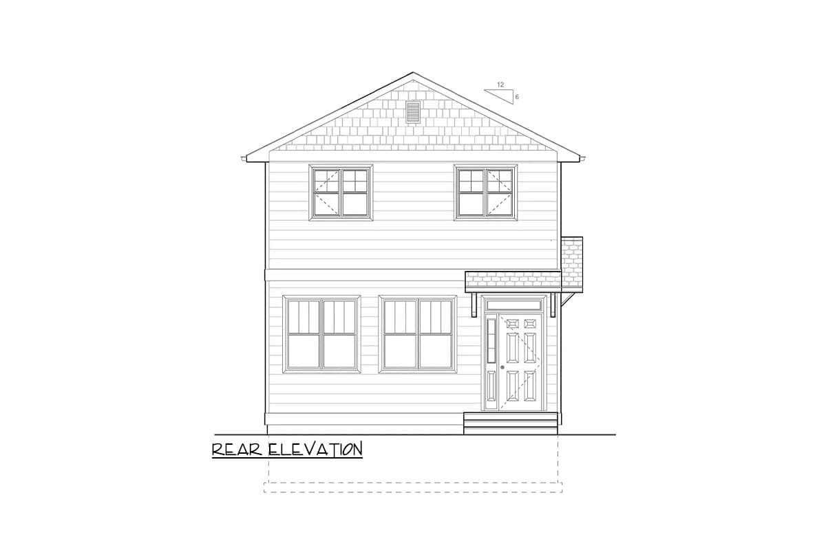 Plan 67838MG: Traditional Duplex House Plan for Narrow Lot 1000 Sq Ft Per Unit - Image #7 - Traditional
