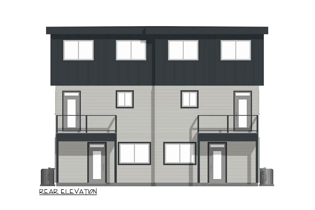 Plan 67839MG: Contemporary Duplex House Plan with Matching Units - 1938 Sq Ft Per Unit - Image #5 - Contemporary, Mid Century Modern, Northwest