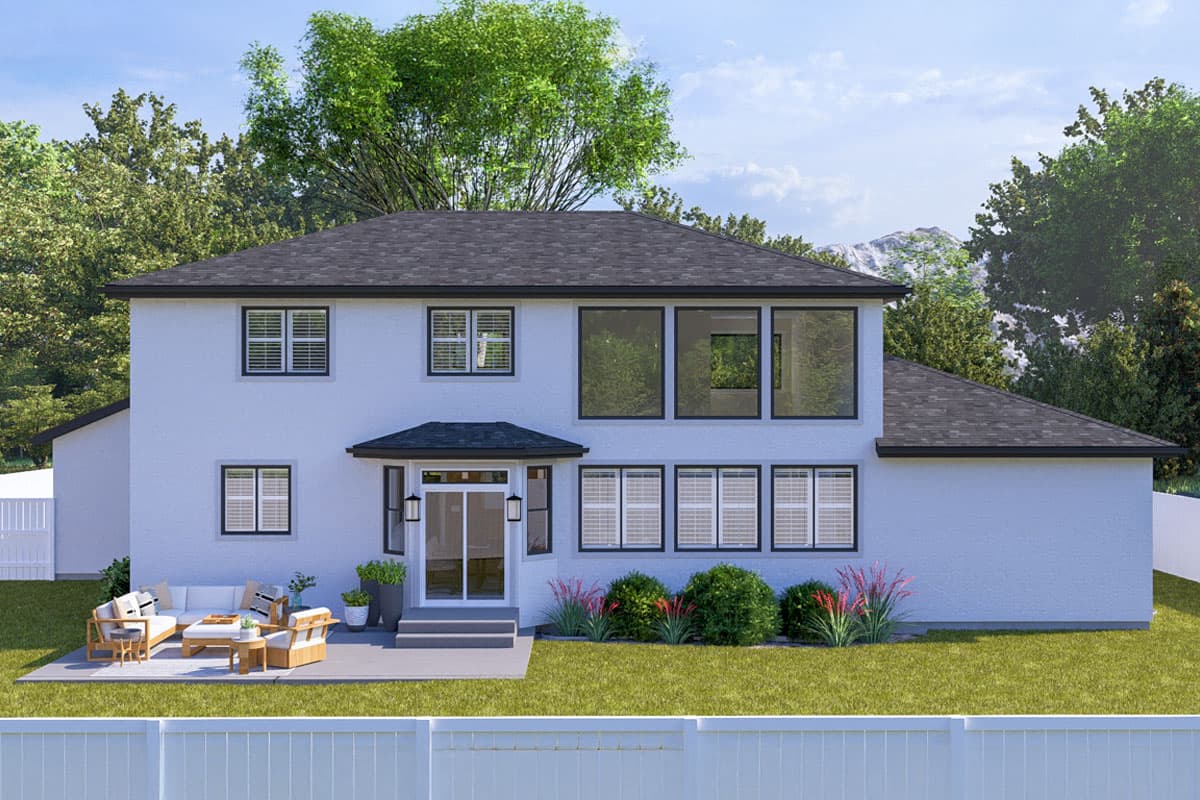 Plan 61551UT: 4-Bed Prairie-Style House Plan with Home Office and Master on First Floor - 2643 Sq Ft - Image #4 - Northwest, Prairie, Traditional