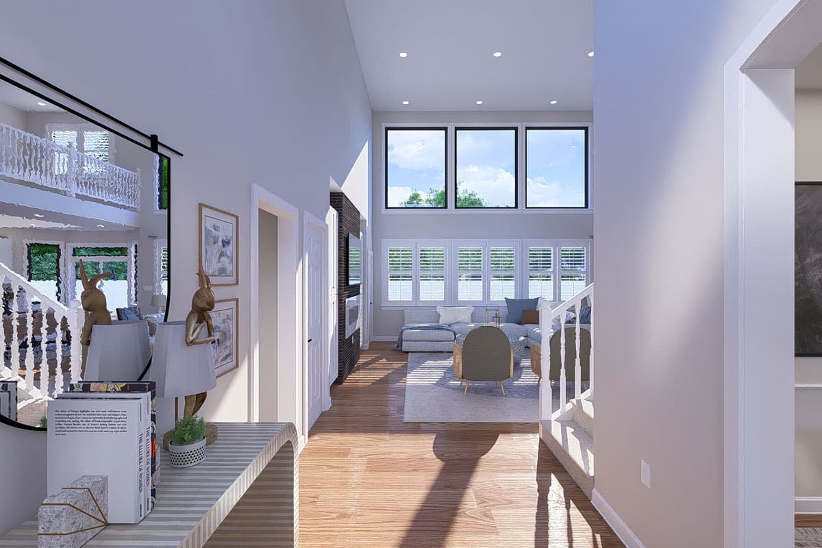 Plan 61551UT: 4-Bed Prairie-Style House Plan with Home Office and Master on First Floor - 2643 Sq Ft - Image #9 - Northwest, Prairie, Traditional