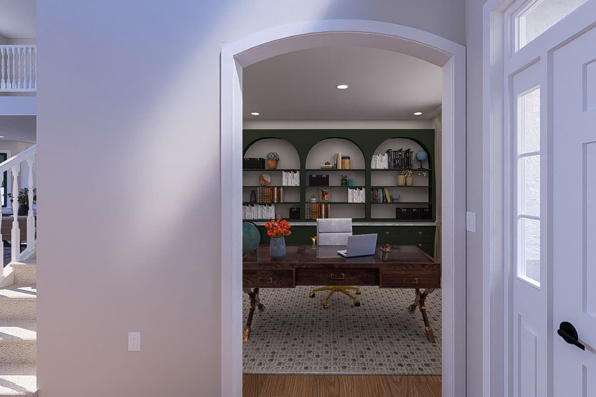 Plan 61551UT: 4-Bed Prairie-Style House Plan with Home Office and Master on First Floor - 2643 Sq Ft - Image #10 - Northwest, Prairie, Traditional