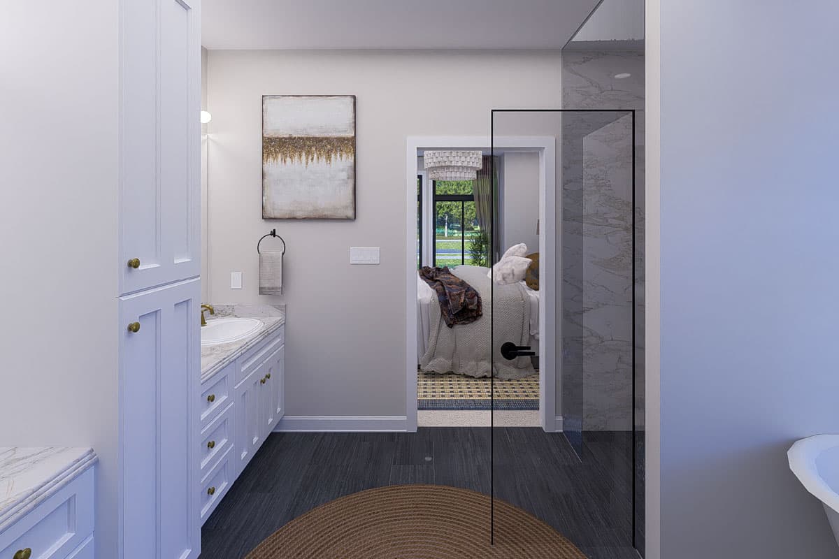 Plan 61551UT: 4-Bed Prairie-Style House Plan with Home Office and Master on First Floor - 2643 Sq Ft - Image #8 - Northwest, Prairie, Traditional