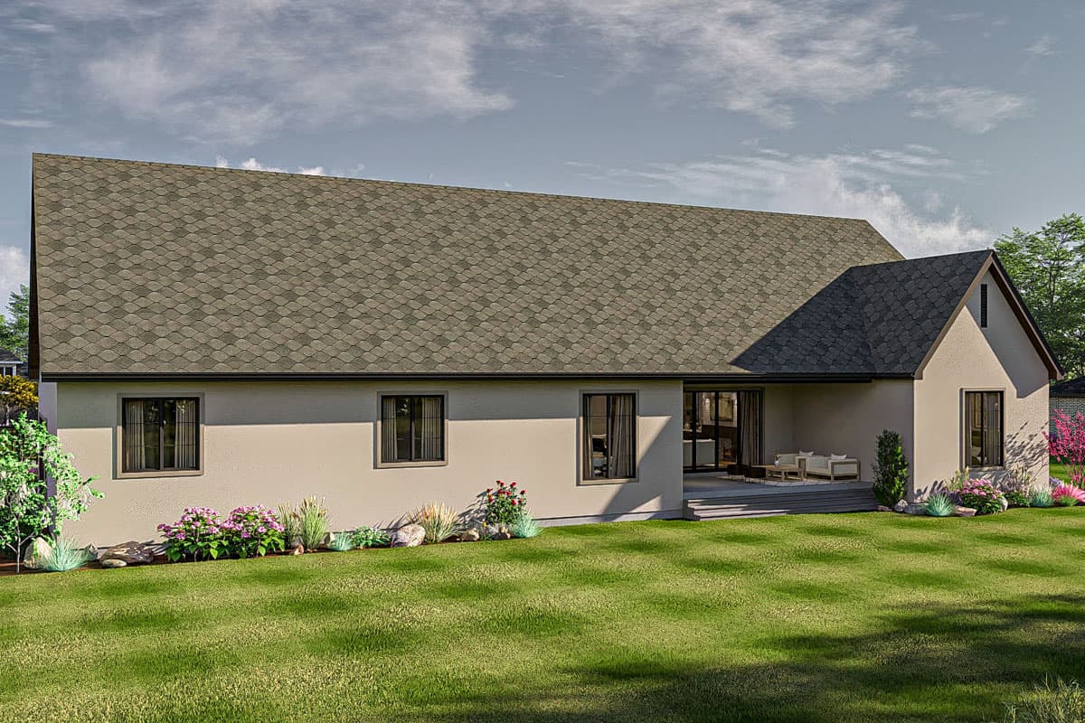 Plan 623451DJ: Single-Story Modern Cottage House Plan with Vaulted Great Room - 2918 Sq Ft - Image #5 - Cottage, European, French Country, Transitional