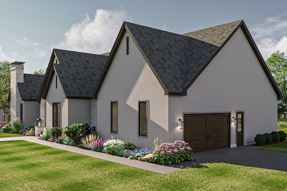 Plan 623451DJ: Single-Story Modern Cottage House Plan with Vaulted Great Room - 2918 Sq Ft - Image #6 - Cottage, European, French Country, Transitional