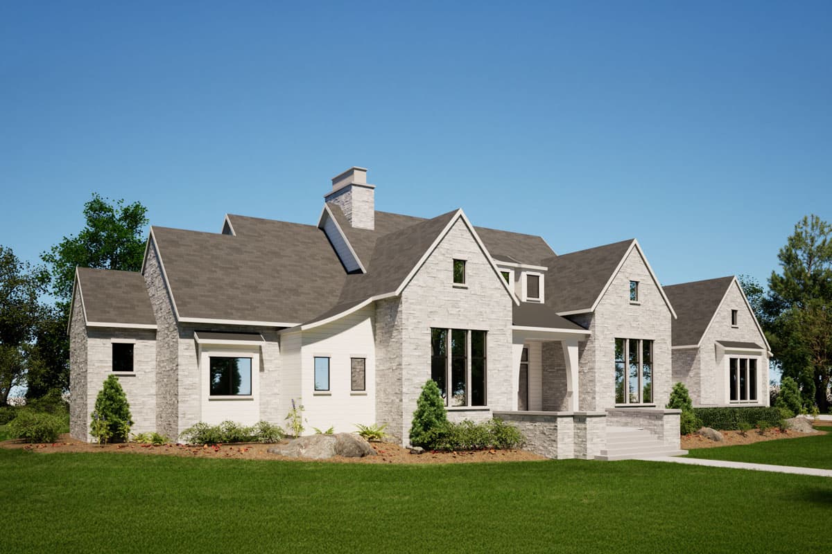 Plan 493017GNT: 5 or 6-Bedroom Contemporary Single-Story House Plan with Vaulted Great Room - 6790 Sq Ft - Image #7 - Contemporary, New American, Transitional