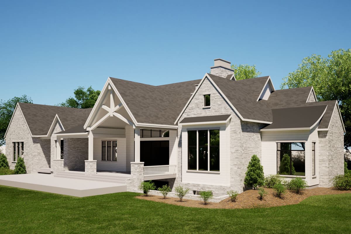 Plan 493017GNT: 5 or 6-Bedroom Contemporary Single-Story House Plan with Vaulted Great Room - 6790 Sq Ft - Image #5 - Contemporary, New American, Transitional