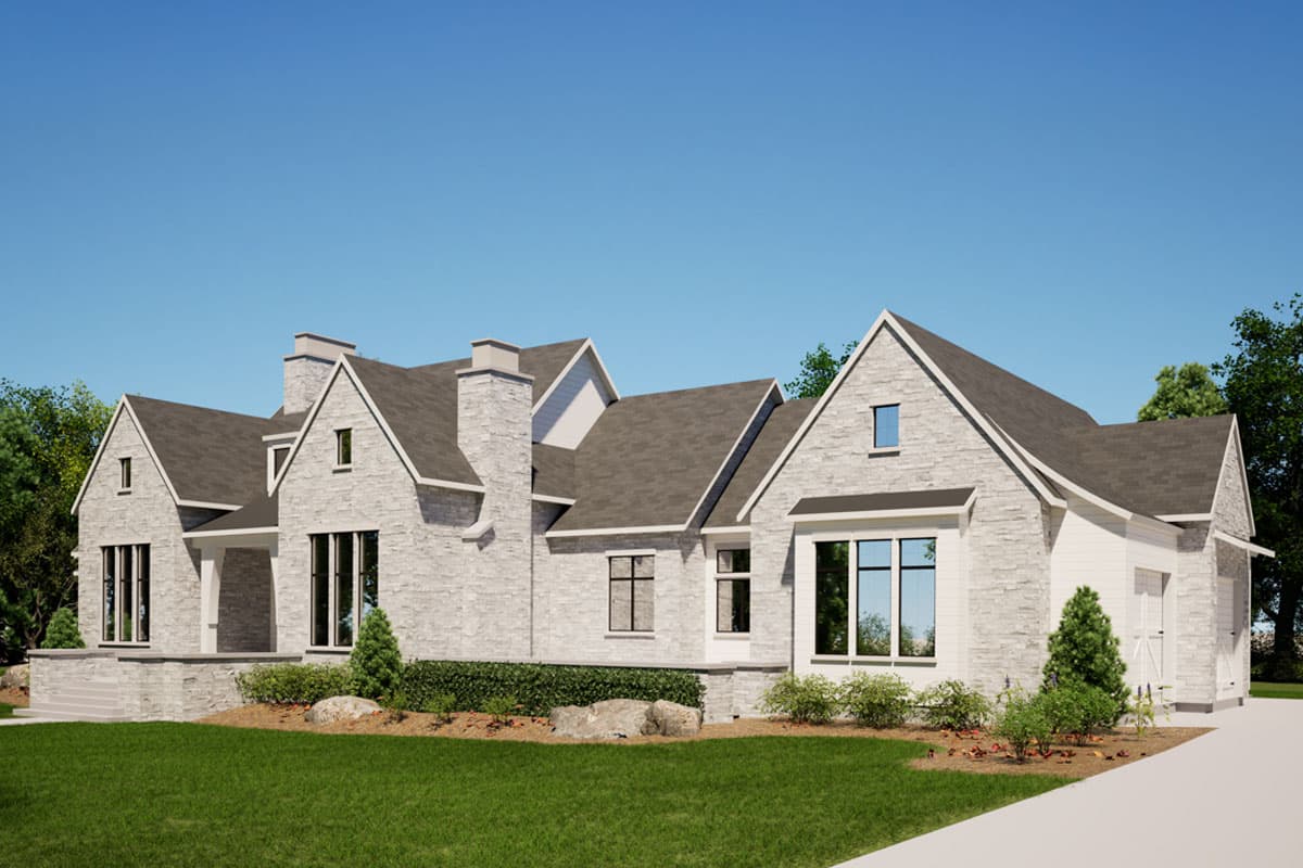 Plan 493017GNT: 5 or 6-Bedroom Contemporary Single-Story House Plan with Vaulted Great Room - 6790 Sq Ft - Image #6 - Contemporary, New American, Transitional