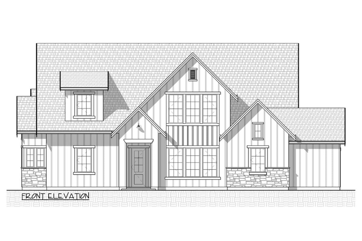 Plan 330026WLE: 4-Bedroom New American House Plan with Flex Room - 3422 Sq Ft - Image #7 - New American, Transitional