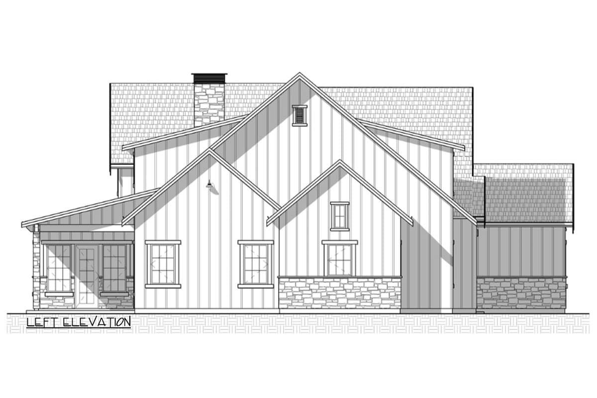Plan 330026WLE: 4-Bedroom New American House Plan with Flex Room - 3422 Sq Ft - Image #8 - New American, Transitional