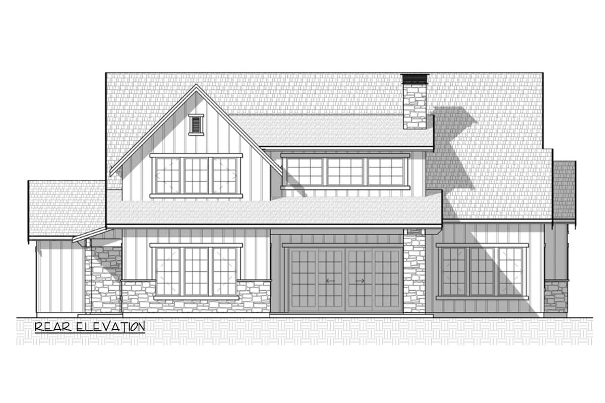 Plan 330026WLE: 4-Bedroom New American House Plan with Flex Room - 3422 Sq Ft - Image #9 - New American, Transitional