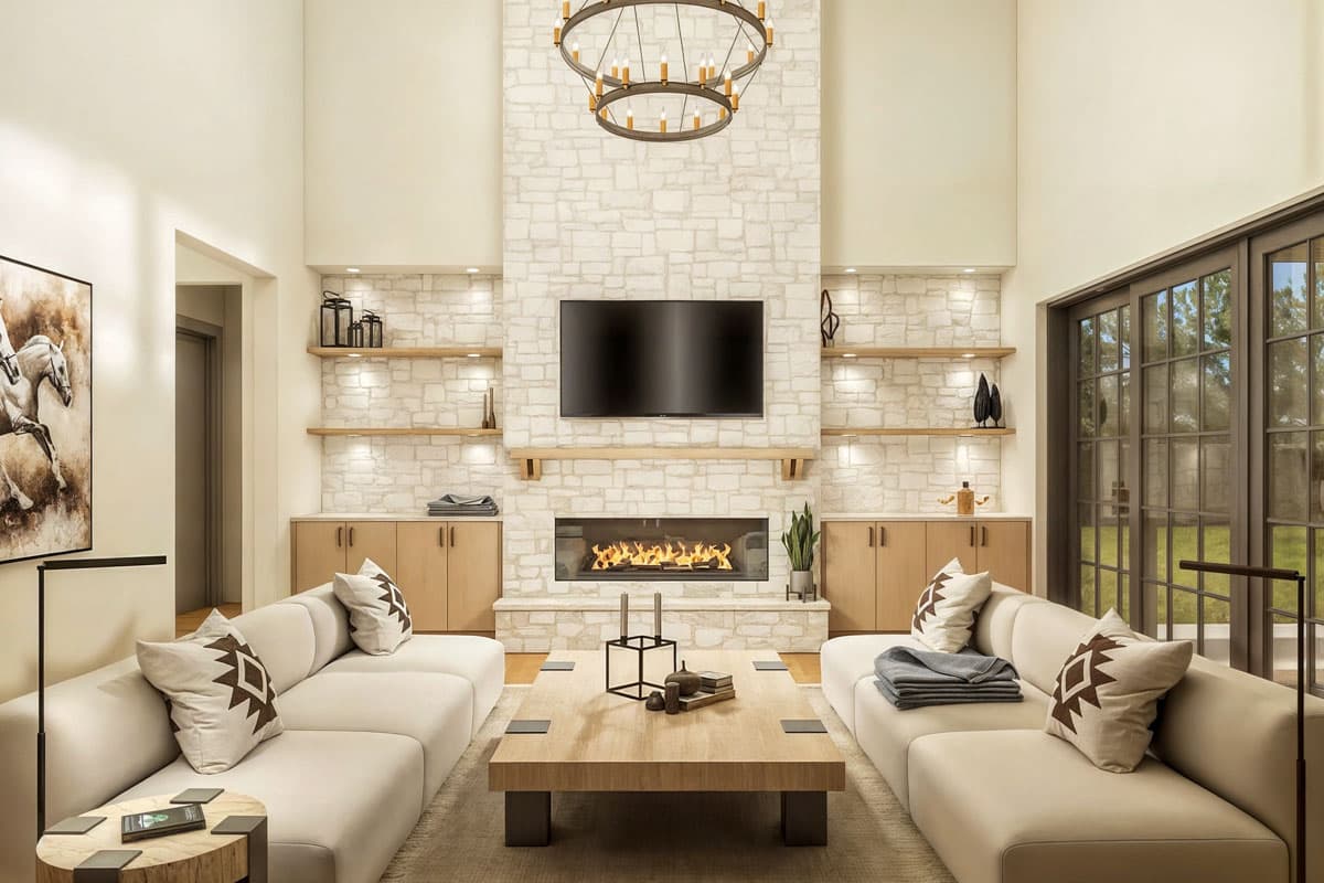 Plan 330026WLE: 4-Bedroom New American House Plan with Flex Room - 3422 Sq Ft - Image #5 - New American, Transitional