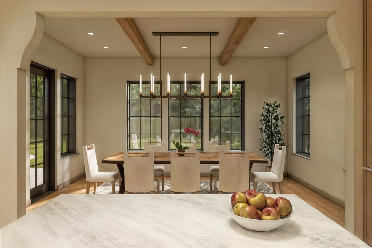 Plan 330026WLE: 4-Bedroom New American House Plan with Flex Room - 3422 Sq Ft - Image #6 - New American, Transitional