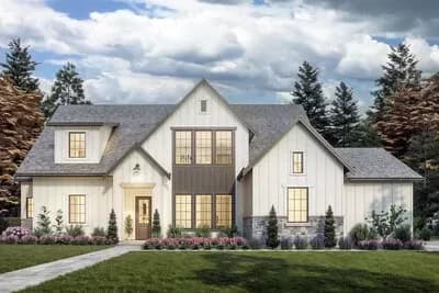 4-Bedroom New American House Plan with Flex Room - 3422 Sq Ft