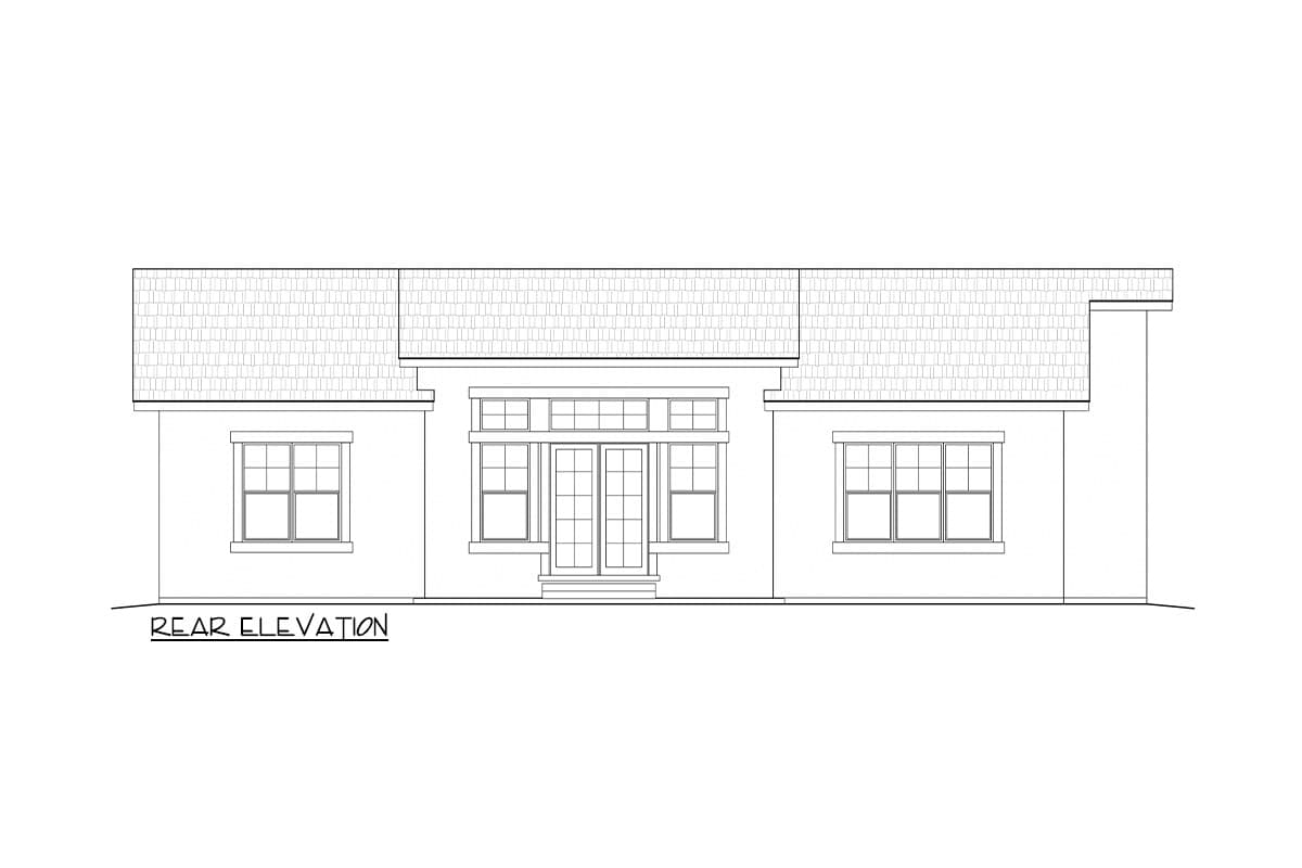 Plan 520023RKY: 3-Bedroom Craftsman Ranch House Plan with Gated Courtyard and Outdoor Fireplace - 2387 Sq Ft - Image #4 - Craftsman, Ranch, Traditional