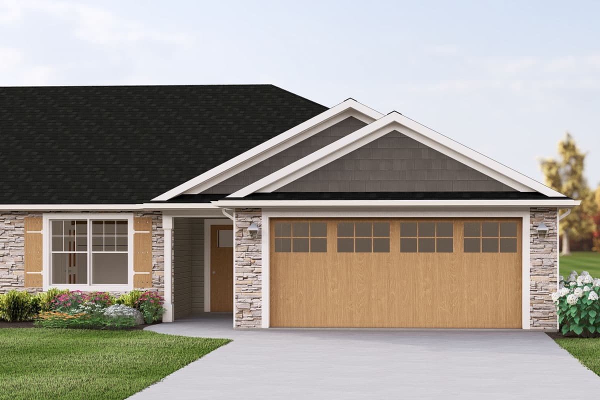 Plan 135311GRA: Duplex House Plan with 2-Bedroom Units - 1381 Sq Ft Per Unit - Image #7 - Craftsman, Ranch, Traditional