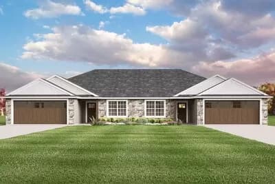 2-Bedroom Duplex House Plan with matching Units Under 1400 Sq Ft