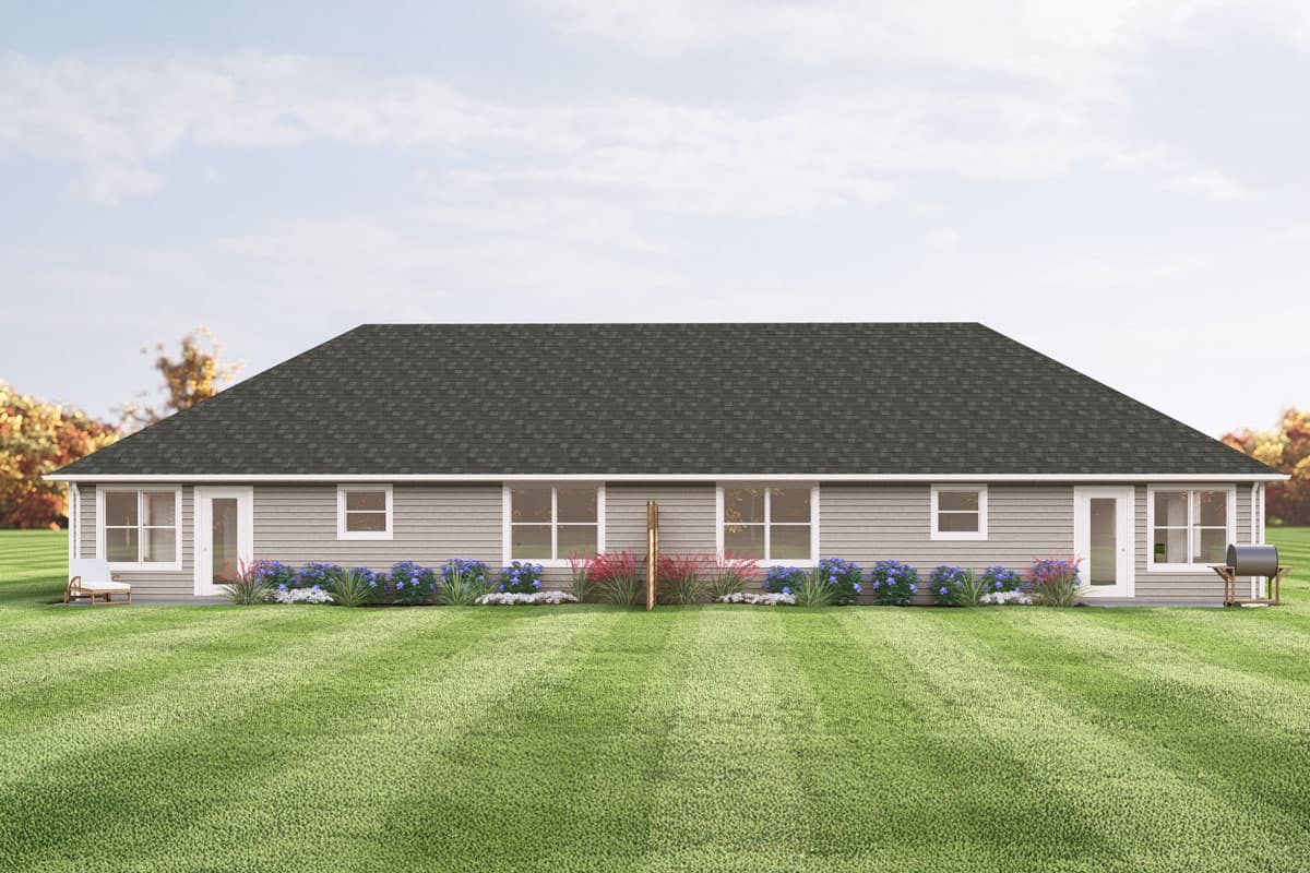 Plan 135313GRA: Two-Story Duplex House Plan with Matching 3-Bedroom Units - 1140 Sq Ft Per Unit - Image #4 - Ranch, Traditional