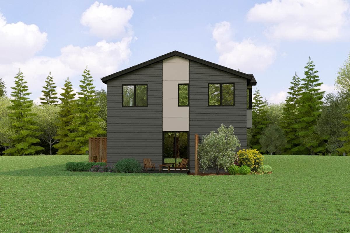 Plan 69888AM: Two-Story Modern Townhouse Fourplex  Plan with 2 Bedrooms and Under 1200 Sq Ft Per Unit - Image #10 - Contemporary, Modern, Northwest