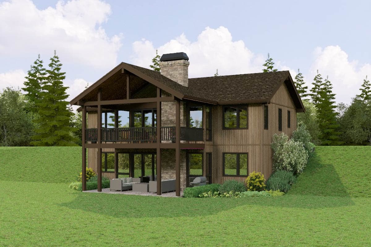 Plan 69891AM: 4-Bedroom Contemporary House Plan with A Finished Lower Level - 2684 Sq Ft - Image #7 - Contemporary, Ranch