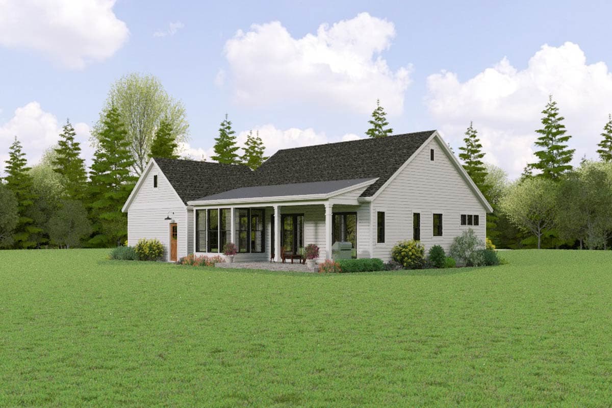 Plan 69892AM: Single-Story Farmhouse Plan with Split Bedrooms - 1619 Sq Ft - Image #8 - Farmhouse, Modern Farmhouse, Ranch, Traditional