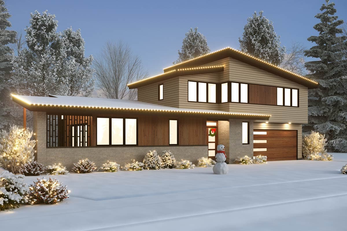 Plan 69896AM: Two-Story Contemporary House Plan with Outdoor Kitchen - 2057 Sq Ft - Image #15 - Contemporary, Mid Century Modern